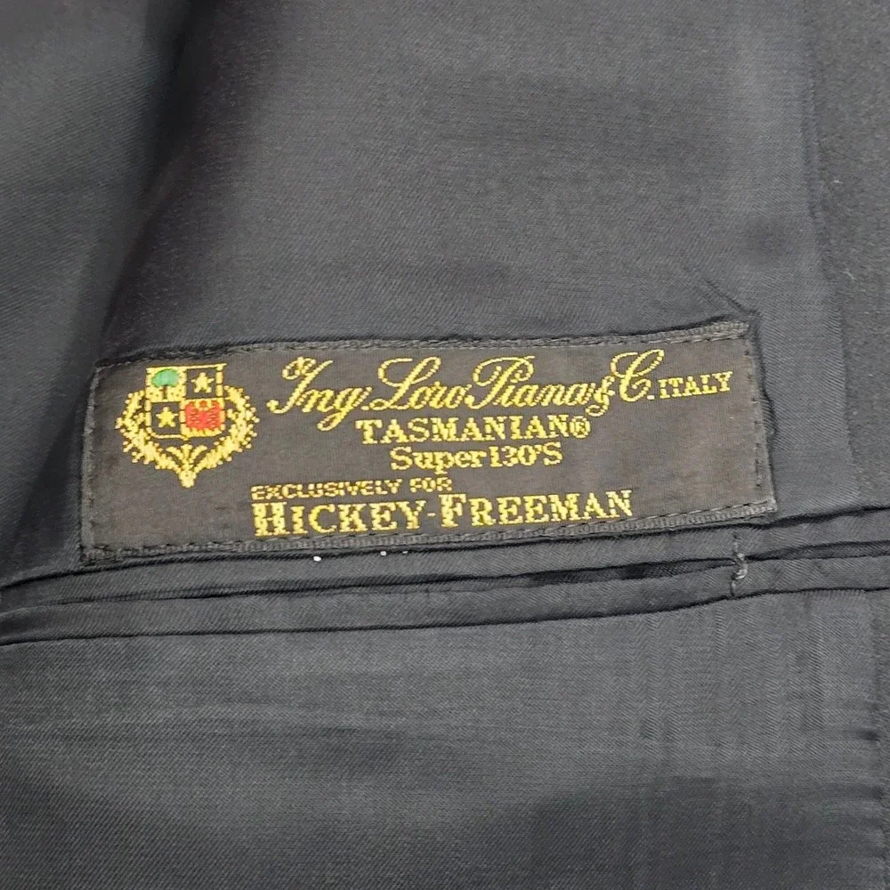 Hickey Freeman Loro Piana Super 130s Wool Tuxedo Jacket Black 44L Modern Madison